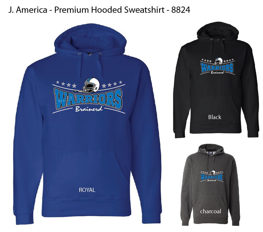 8824 brainerd warrior sweatshirt warrior football hoodie black