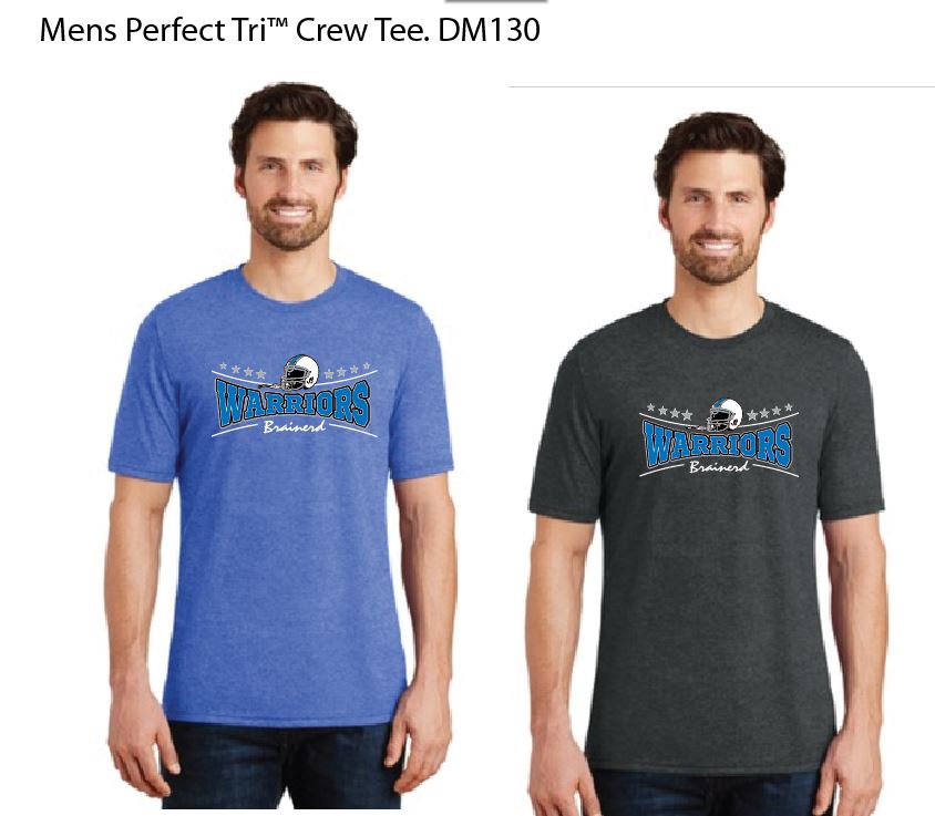 dm130 warrior football triblend t shirt Brainerd Warrior football clothing